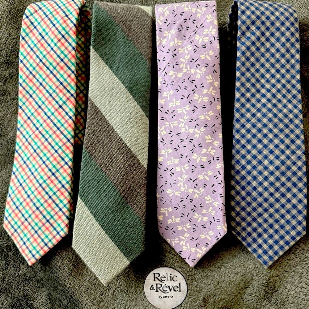 J.Crew Men’s Ties - Set of 4, Cotton & Poly-Wool Blend, Classic